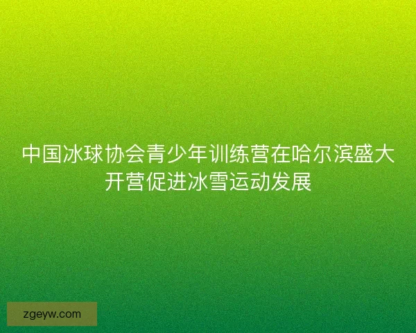 中国冰球协会青少年训练营在哈尔滨盛大开营促进冰雪运动发展